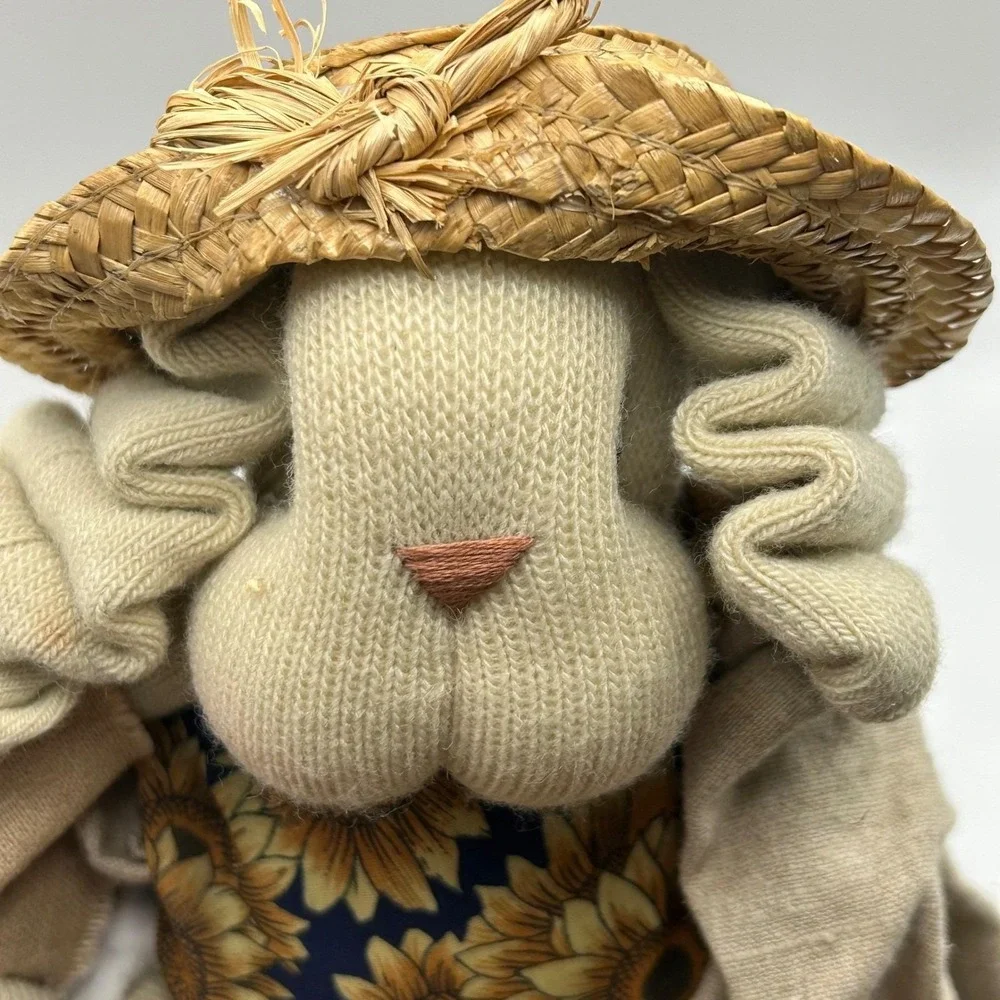Little Lops by Our Secret 1996‎ First Edition Bunny Rabbit with Baby Straw Hat